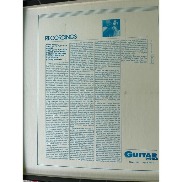 Vinyl Record Frank zappa shut up and play yer guitar cassette box 1981 - Picture 2 of 3